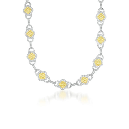 Collette Z Sterling Silver Clear Cubic Zirconia Link Necklace