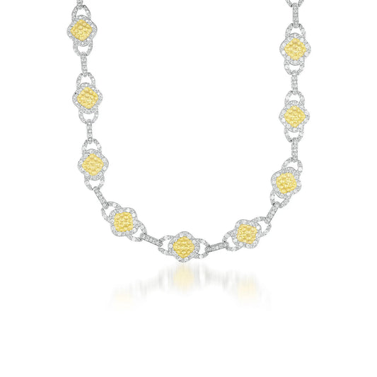 Collette Z Sterling Silver Clear Cubic Zirconia Link Necklace