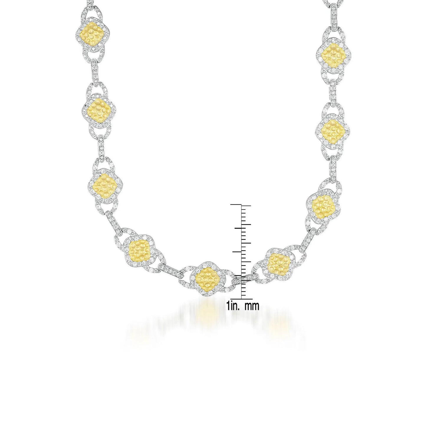 Collette Z Sterling Silver Clear Cubic Zirconia Link Necklace