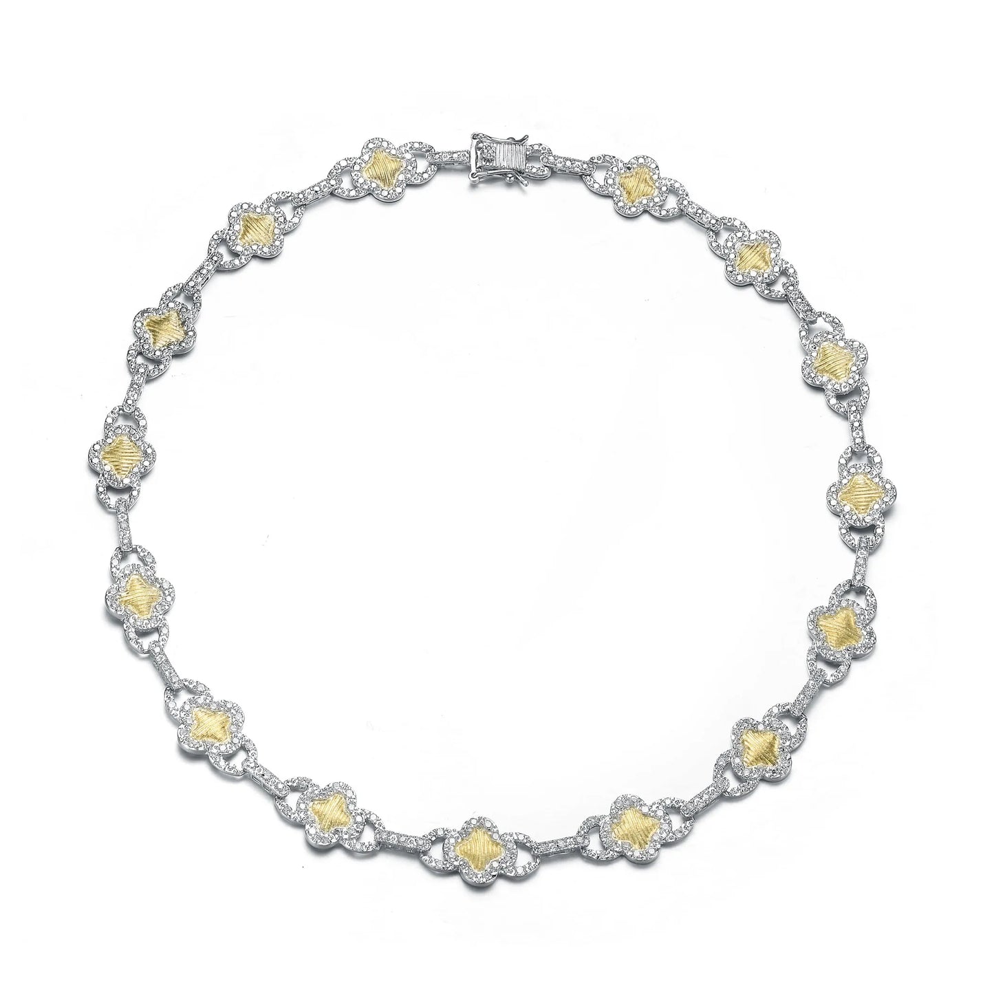 Collette Z Sterling Silver Clear Cubic Zirconia Link Necklace