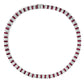 Collette Z Sterling Silver Clear and Red Cubic Zirconia Stripe Necklace
