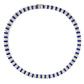 Collette Z Sterling Silver Clear and Blue Cubic Zirconia Stripe Necklace