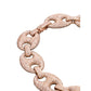 Collette Z C.Z. Sterling Silver Rose Plated Oval Shape Link Necklace