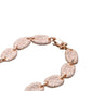 Collette Z C.Z. Sterling Silver Rose Plated Oval Link Necklace