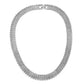 Collette Z Sterling Silver with Rhodium Plated Clear Round Cubic Zirconia Linear Pave Necklace