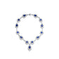 Collette Z C.Z. Sterling Silver Rhodium Plated Heavy Pear Shape Sapphire Neckalce
