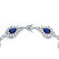 Collette Z C.Z. Sterling Silver Rhodium Plated Heavy Pear Shape Sapphire Neckalce