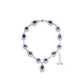 Collette Z C.Z. Sterling Silver Rhodium Plated Heavy Pear Shape Sapphire Neckalce