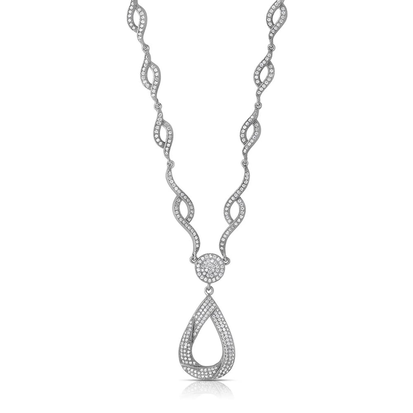 Collette Z Sterling Silver Cubic Zirconia Pear Drop Necklace