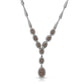 Collette Z Sterling Silver Iridescent Cubic Zirconia Oval Drop Necklace