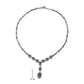 Collette Z Sterling Silver Iridescent Cubic Zirconia Oval Drop Necklace
