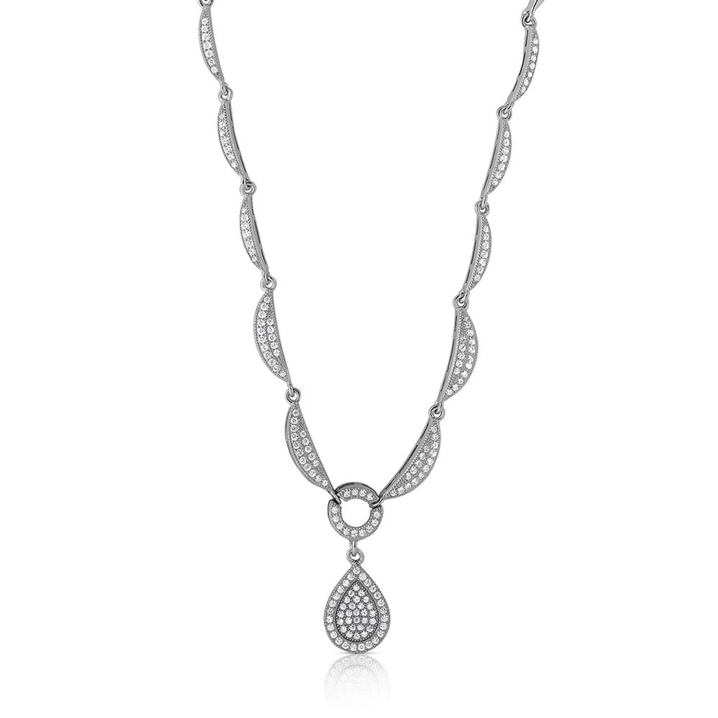 Collette Z Sterling Silver Cubic Zirconia Pear Drop Necklace