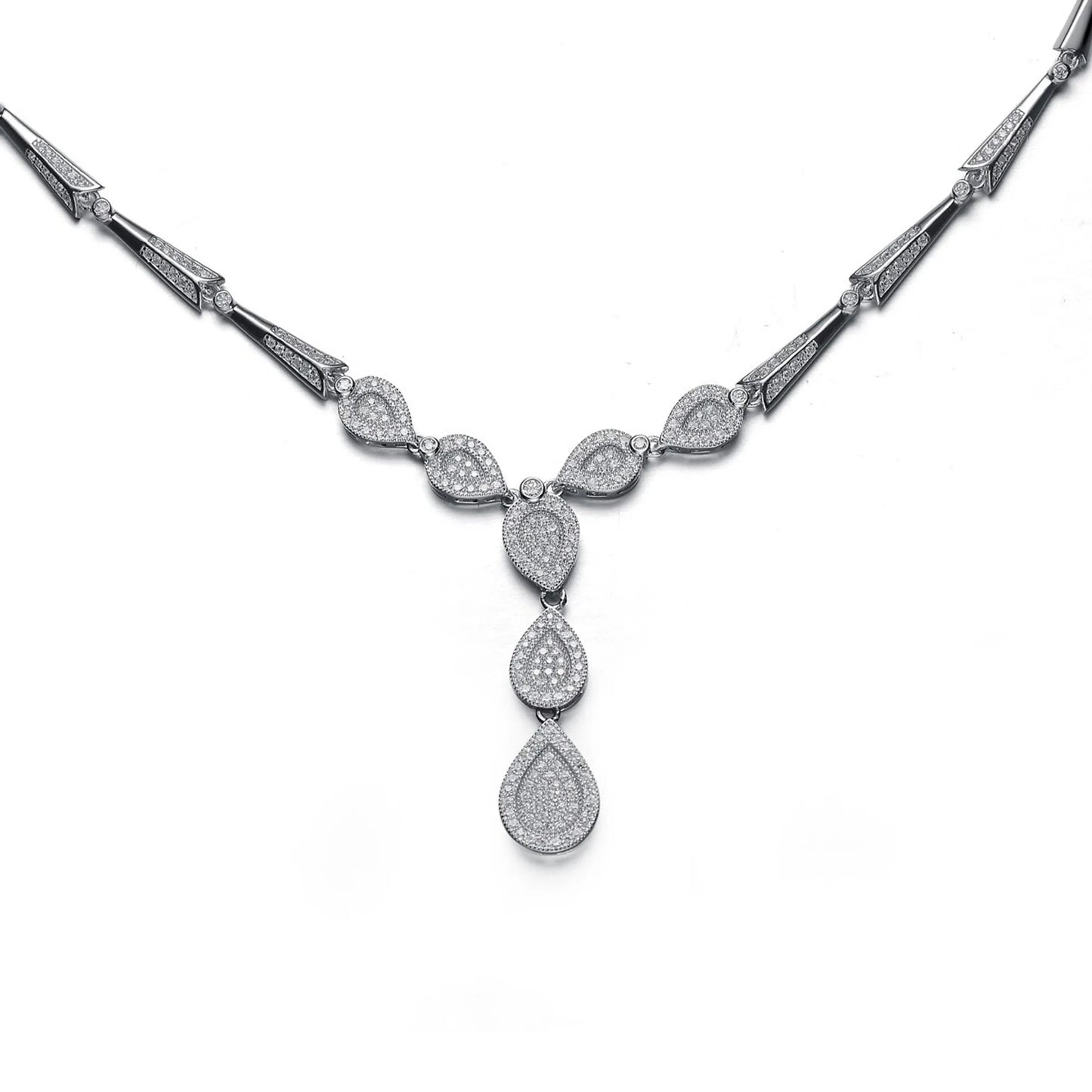 Collette Z Sterling Silver Cubic Zirconia Pear Drop Necklace
