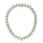 Collette Z Sterling Silver with Rhodium Plated Yellow Pear with Clear Round and Pear Cubic Zirconia Halo Tennis Necklace