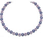 Collette Z C.Z. Sterling Silver Rhodium Plated Sapphire And Blue Topaz Flower Shape Necklace