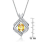 Collette Z Sterling Silver White Cubic Zirconia Yellow Cubic Zirconia Pendant