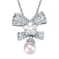 Collette Z Sterling Silver White Cubic Zirconia Pearl Pendant