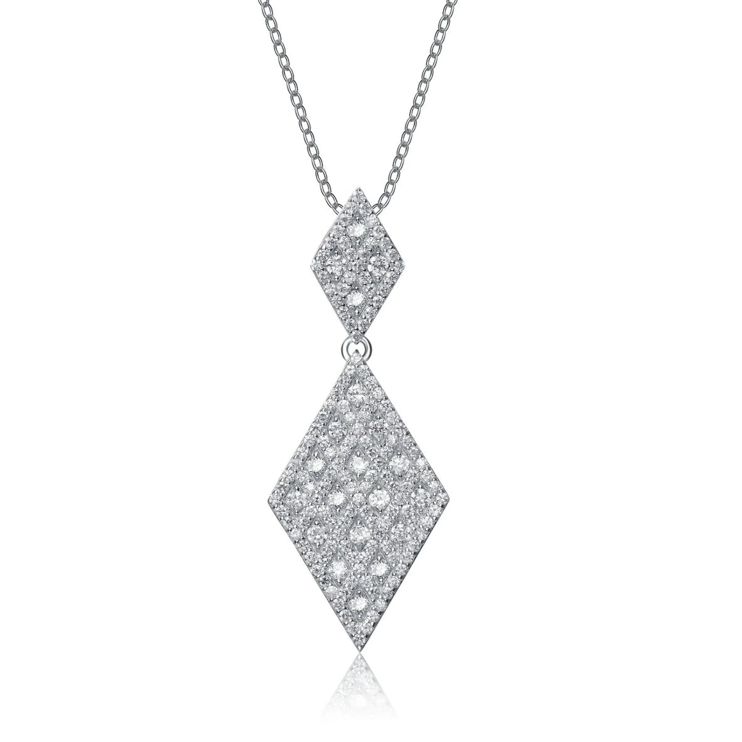Collette Z Sterling Silver Cubic Zirconia Diamond-shape Drop Necklace