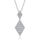 Collette Z Sterling Silver Cubic Zirconia Diamond-shape Drop Necklace