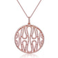 Collette Z Rose-plated Sterling Silver Cubic Zirconia Round Lace Design Pendant