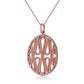 Collette Z Rose-plated Sterling Silver Cubic Zirconia Round Lace Design Pendant