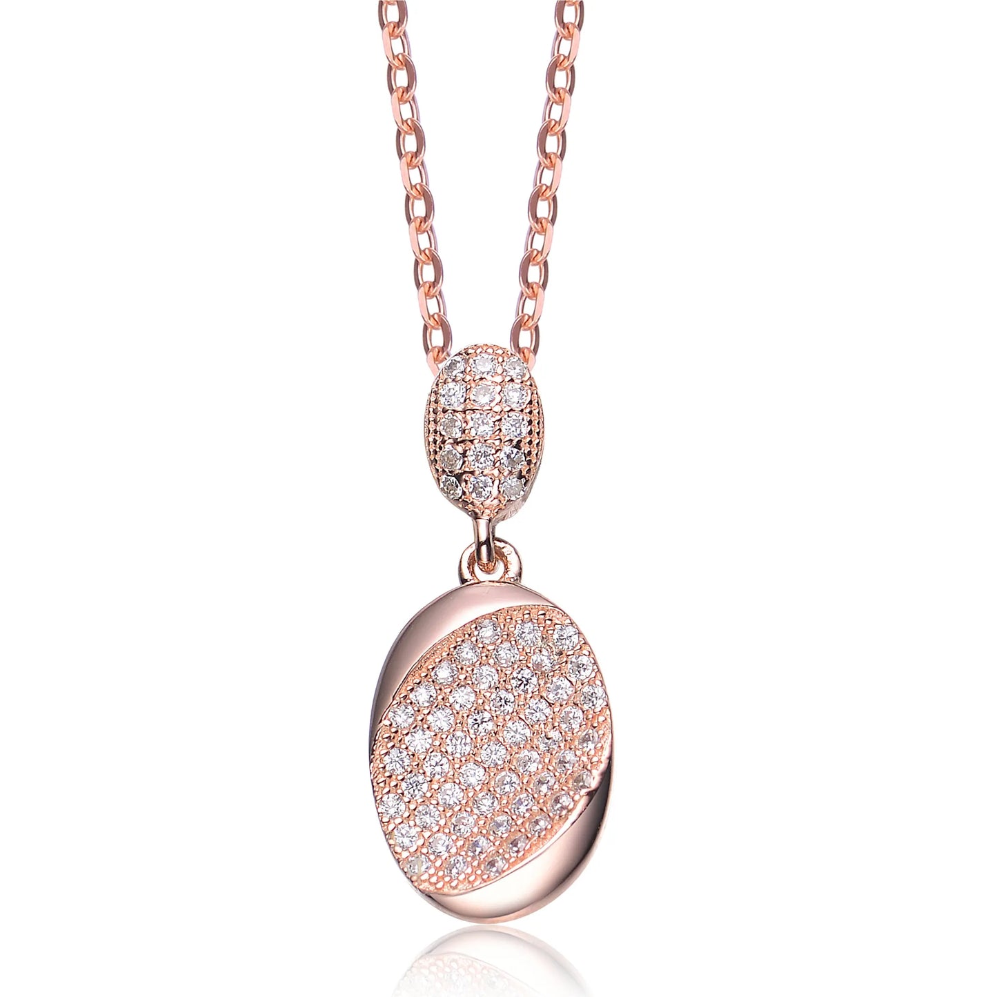 Collette Z Sterling Silver White Cubic Zirconia and Gold Plating Clear Pendant