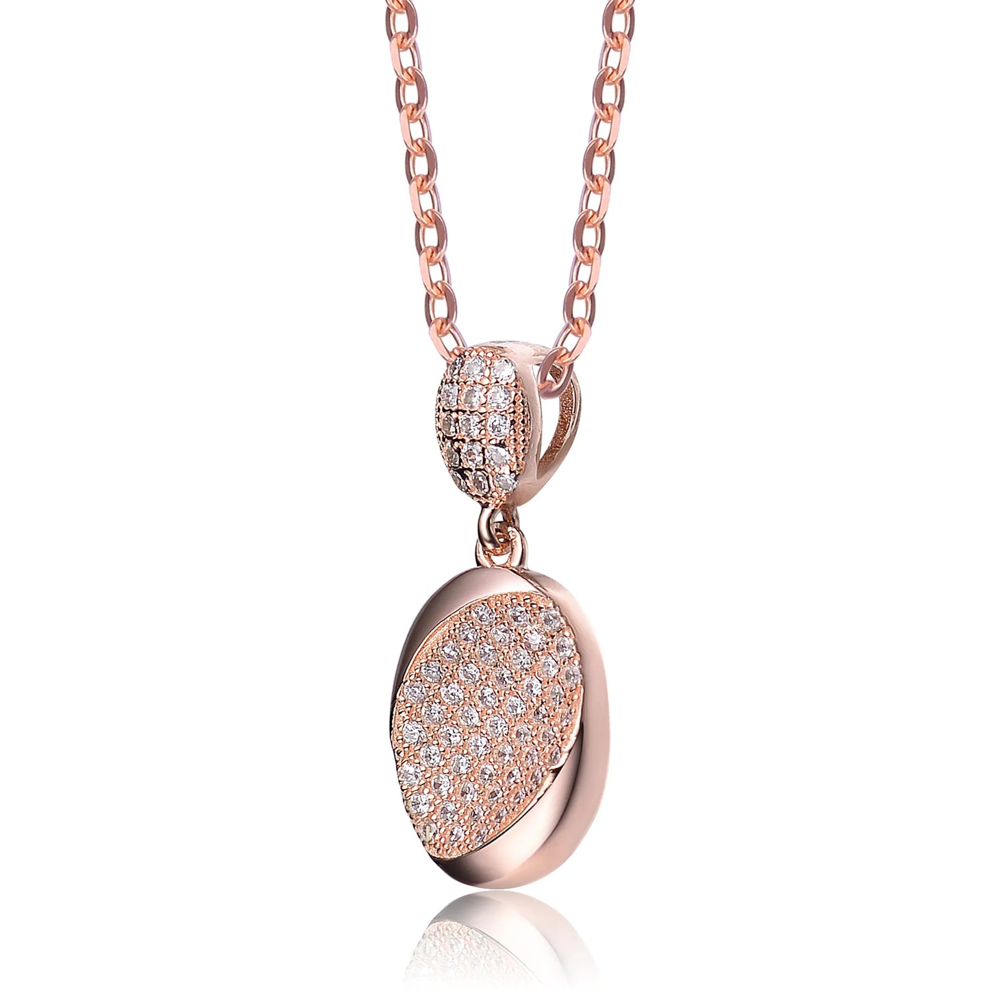 Collette Z Sterling Silver White Cubic Zirconia and Gold Plating Clear Pendant