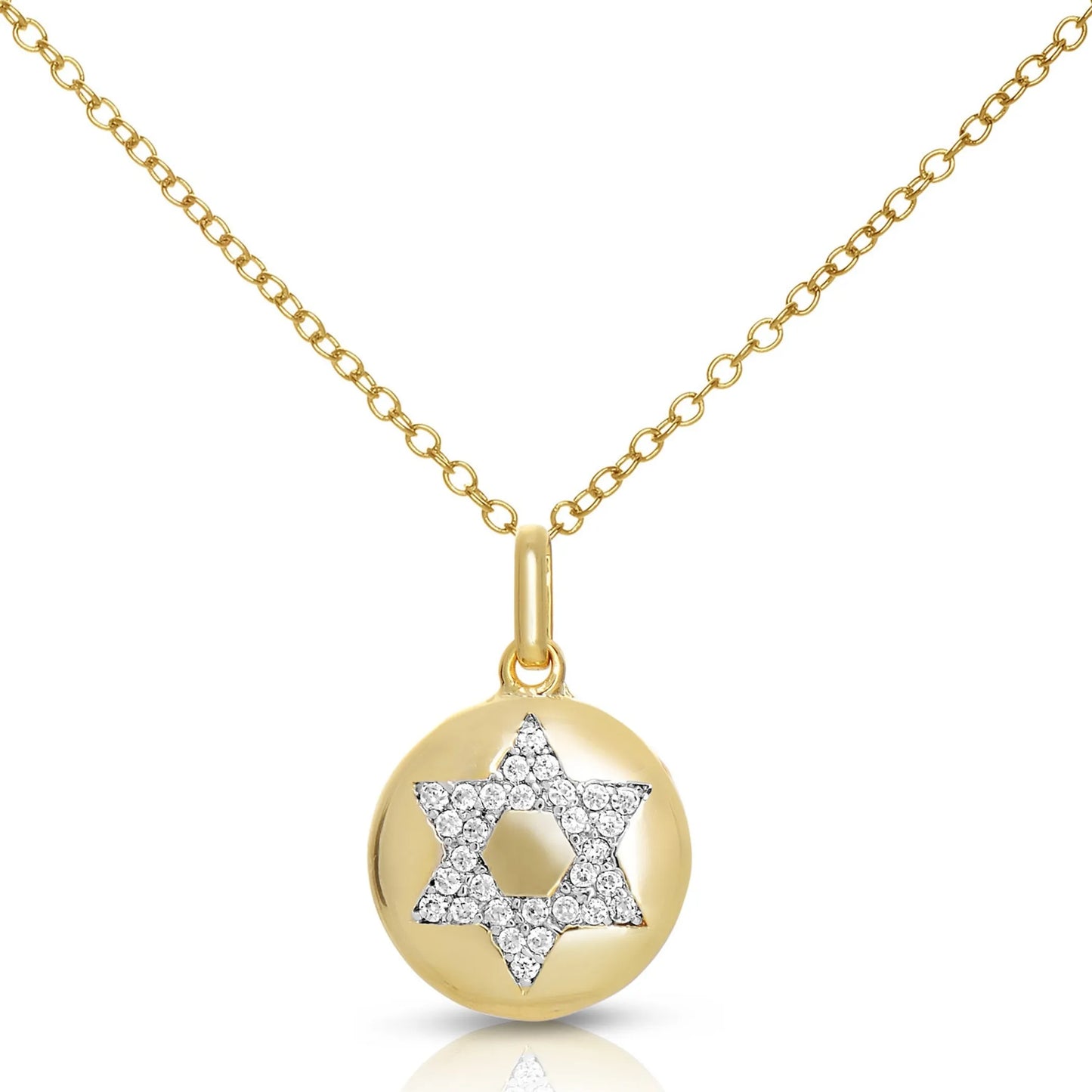 Collette Z Sterling Silver White Cubic Zirconia and Gold Plating Clear Pendant