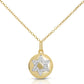 Collette Z Sterling Silver White Cubic Zirconia and Gold Plating Clear Pendant