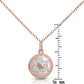Collette Z Sterling Silver White Cubic Zirconia and Gold Plating Clear Pendant