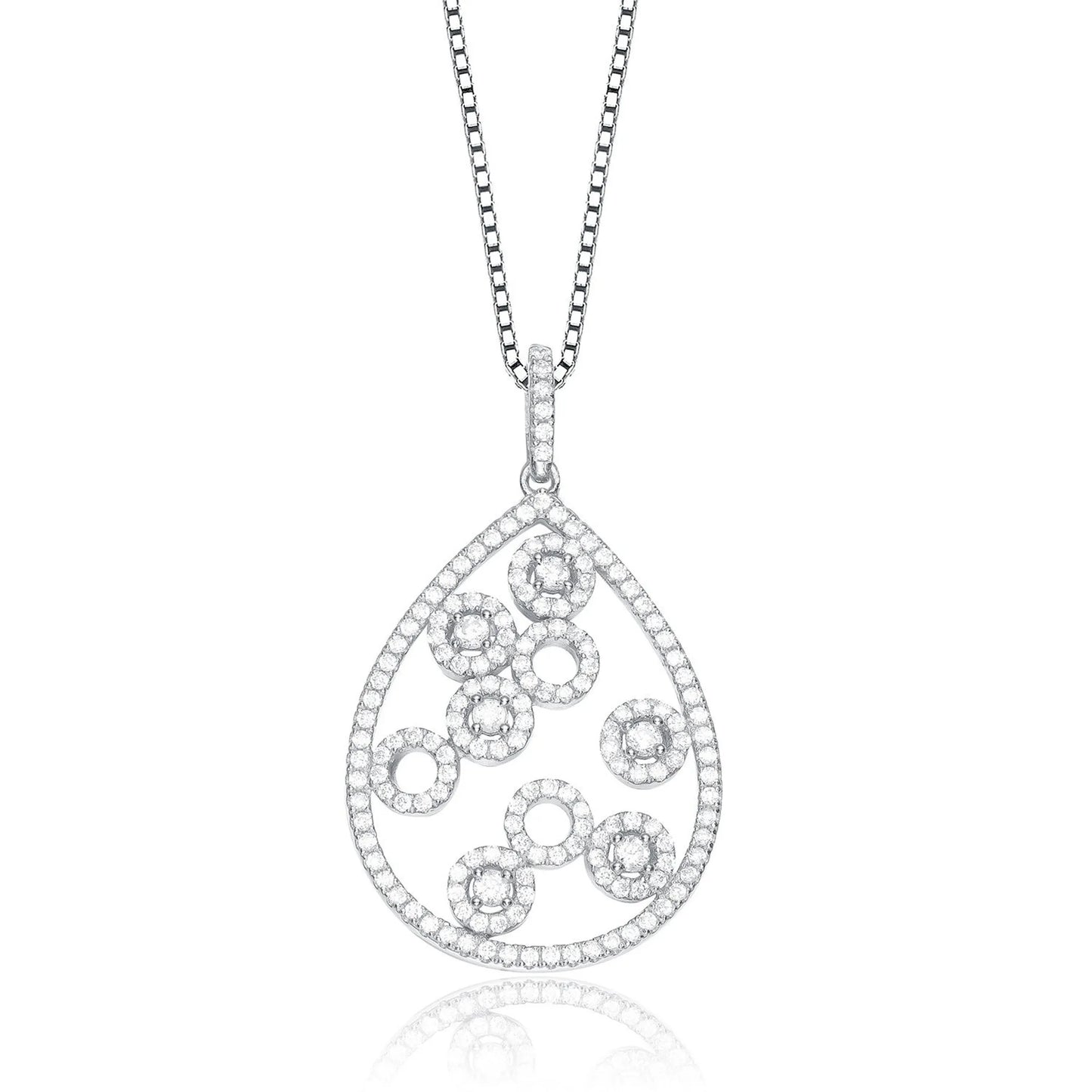 Collette Z Sterling Silver Cubic Zirconia Pear Drop Necklace