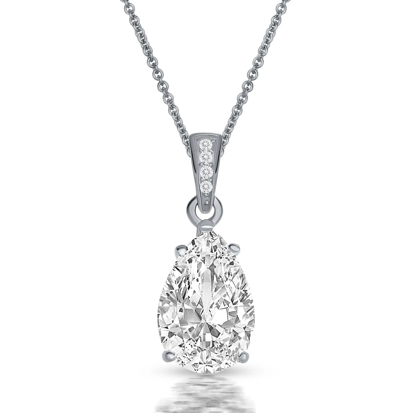 Collette Z Sterling Silver Cubic Zirconia Pear Drop Necklace