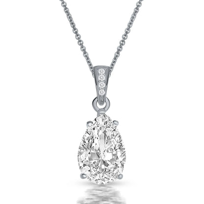 Collette Z Sterling Silver Cubic Zirconia Pear Drop Necklace