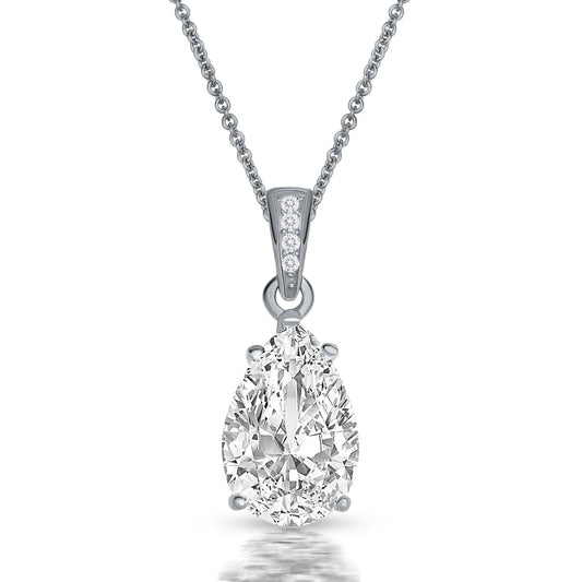 Collette Z Sterling Silver Cubic Zirconia Pear Drop Necklace