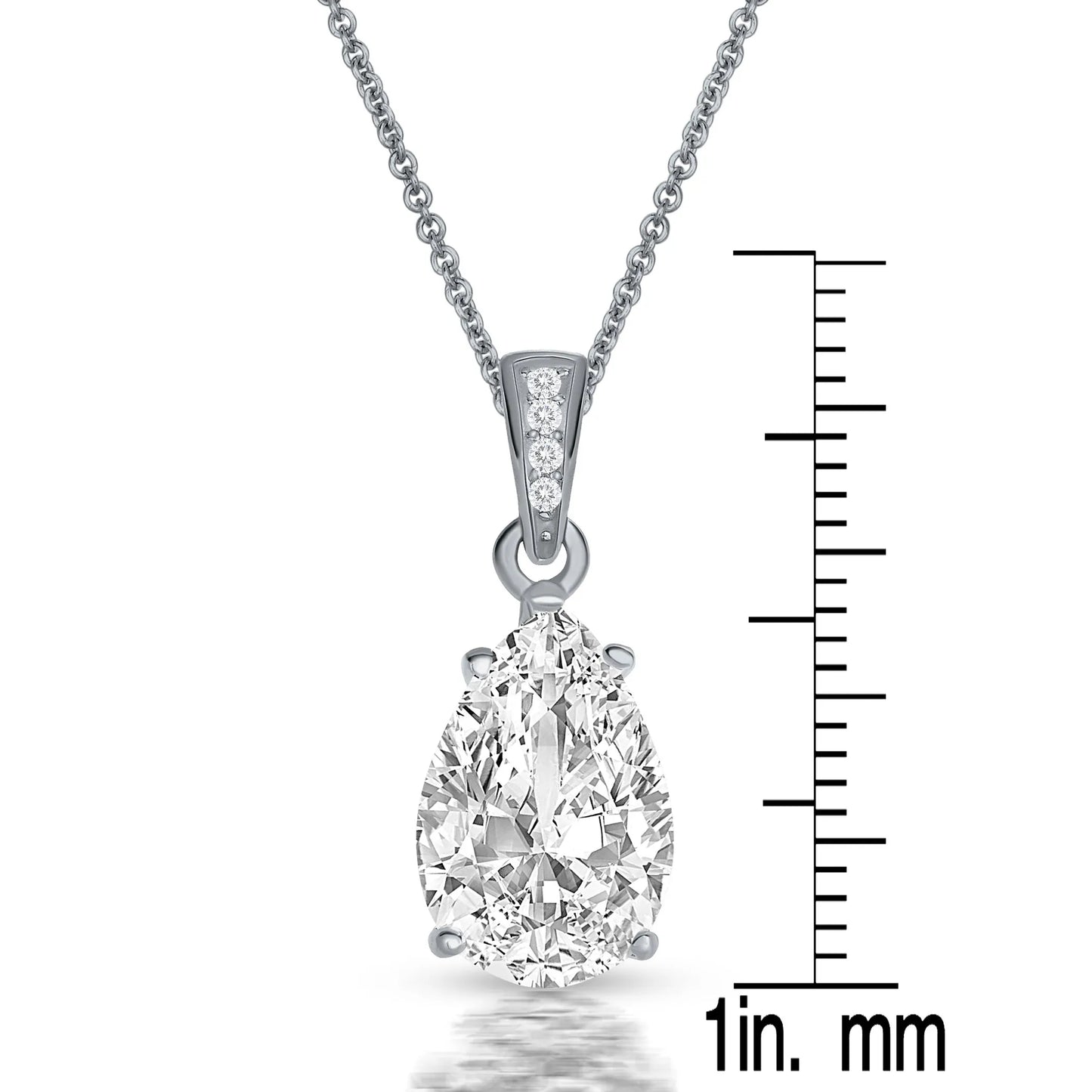 Collette Z Sterling Silver Cubic Zirconia Pear Drop Necklace
