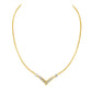 Gold "V" Shape Necklace  - Color: White gold