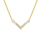 Gold "V" Shape Necklace  - Color: White gold