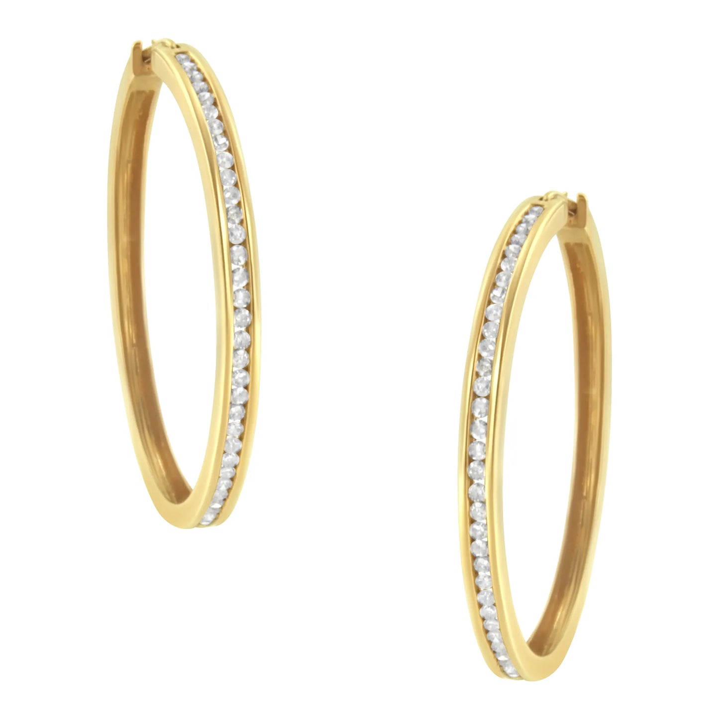 Gold Diamond Hoop Earrings