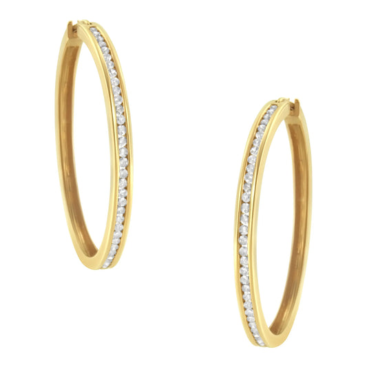Gold Diamond Hoop Earrings