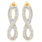 10 Karat Yellow and White Gold 1/4 CTTW Diamond Double Infinity Hoop Earrings