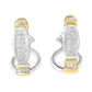 14 Karat Two-Toned Gold 1/2 CTTW Round and Princess Cut Diamond Earrings
