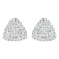 14 Karat White Gold 1/2 CTTW Trillion Shaped Diamond Stud Earrings