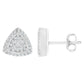 14 Karat White Gold 1/2 CTTW Trillion Shaped Diamond Stud Earrings
