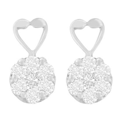 14 Karat White Gold 1 1/4 ct. Total Diamond Weight Round-cut Diamond Earrings