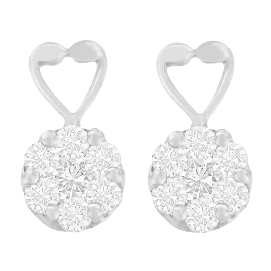 14 Karat White Gold 1 1/4 ct. Total Diamond Weight Round-cut Diamond Earrings