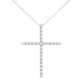 Sterling Silver Diamond Cross Pendant Necklace  - Size: 18 INCH - 3 CARAT TOTAL DIAMOND WEIGHT | Pack Of: 1