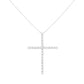 Sterling Silver Diamond Cross Pendant Necklace  - Size: 18 INCH - 3 CARAT TOTAL DIAMOND WEIGHT | Pack Of: 1