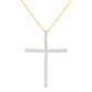 Sterling Silver Diamond Cross Pendant Necklace  - Size: 18 INCH - 3 CARAT TOTAL DIAMOND WEIGHT | Pack Of: 1
