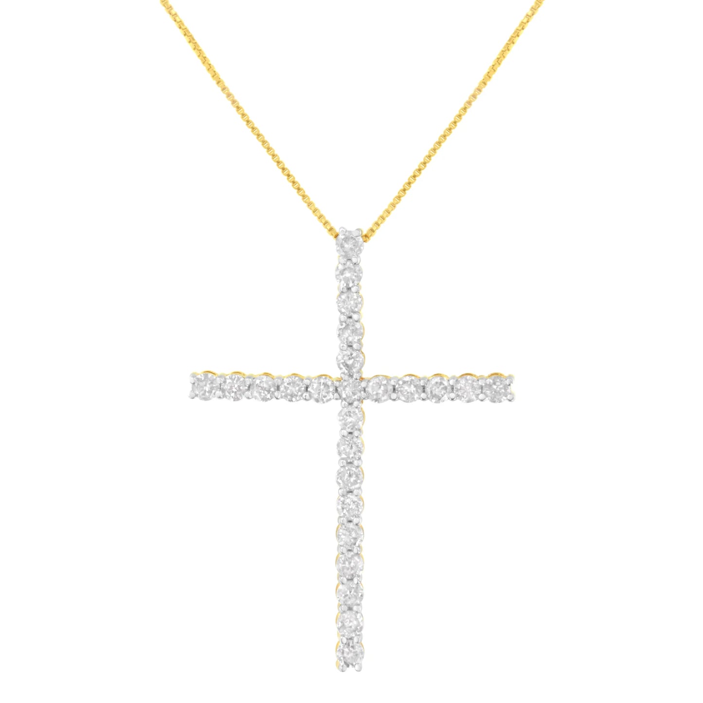 Sterling Silver Diamond Cross Pendant Necklace  - Size: 18 INCH - 3 CARAT TOTAL DIAMOND WEIGHT | Pack Of: 1