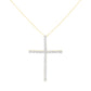 Sterling Silver Diamond Cross Pendant Necklace  - Size: 18 INCH - 3 CARAT TOTAL DIAMOND WEIGHT | Pack Of: 1